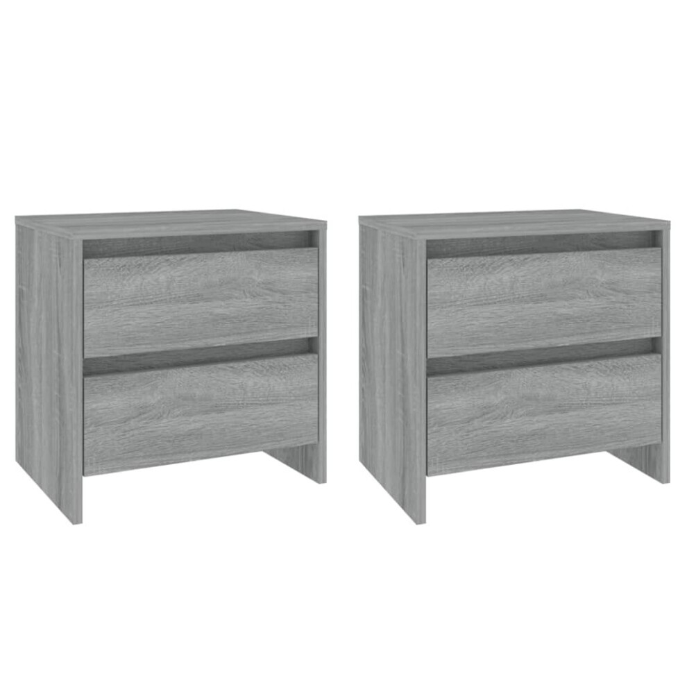 Vidaxl Grey ( Sonoma, 2) 1/2X Bedside Cabinet Chipboard Home Side End Accent Table Multi Colours Size 2