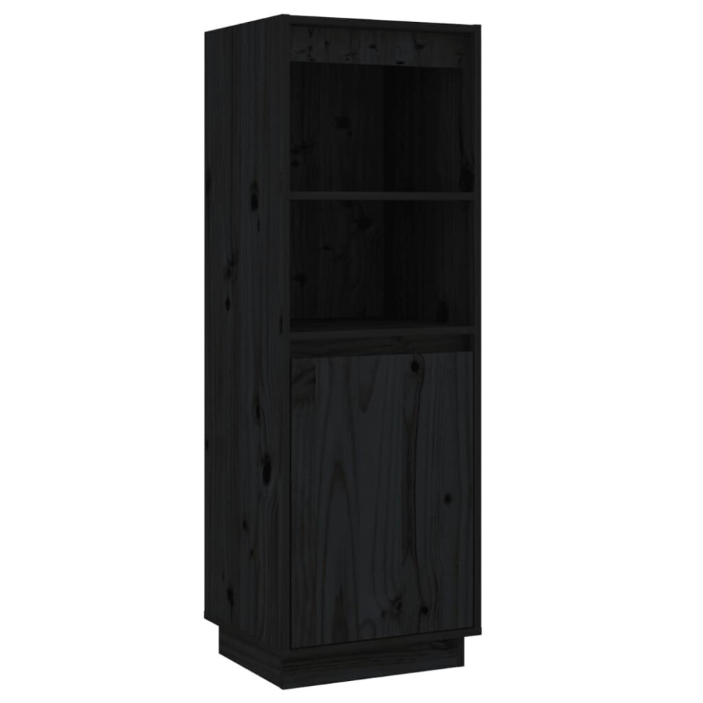 (black) vidaXL Solid Wood Pine Highboard Storage Cabinet Furniture Multi Colours