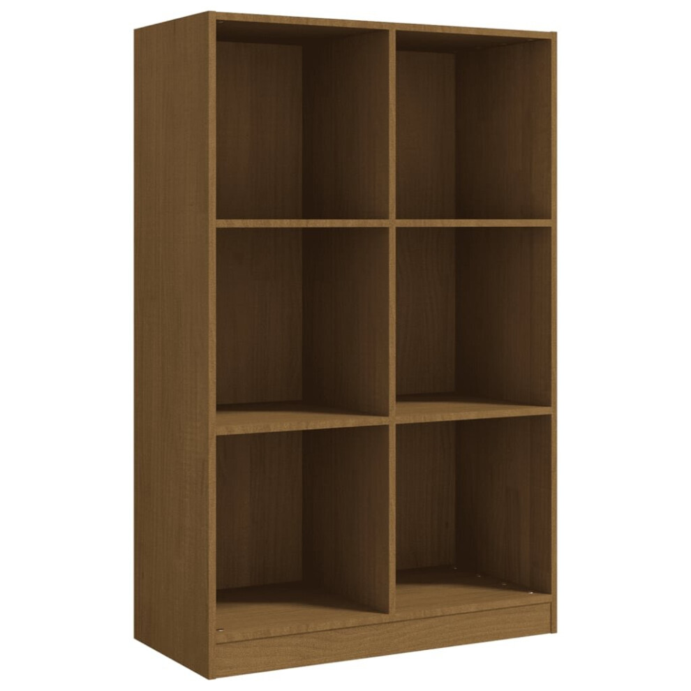 (honey brown) vidaXL Solid Pinewood Book Cabinet Wooden Bookcase Storage Rack Multi Colours