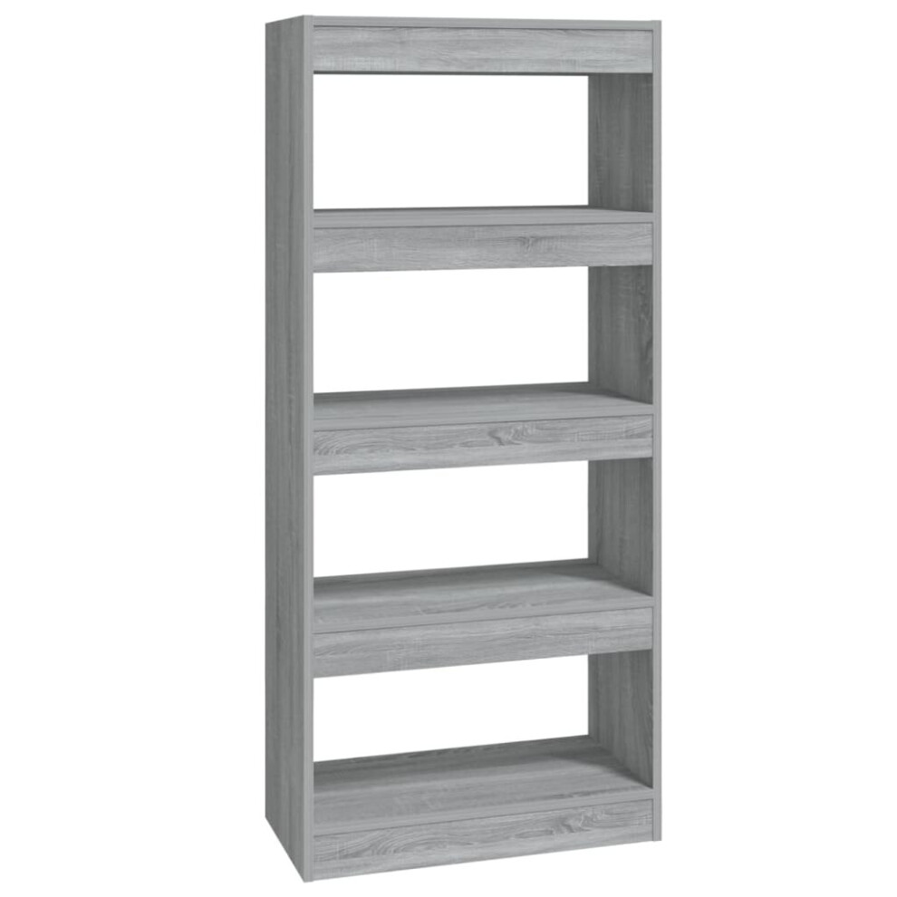 VidaXL Book Cabinet Room Divider Grey Sonoma 60x30x135 cm Engineered Wood - Image 2