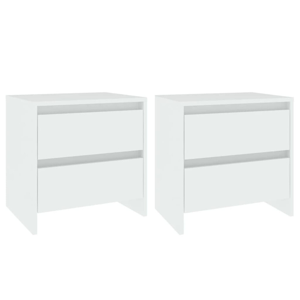 Vidaxl (White, 2) 1/2X Bedside Cabinet Chipboard Home Side End Accent Table Multi Colours
