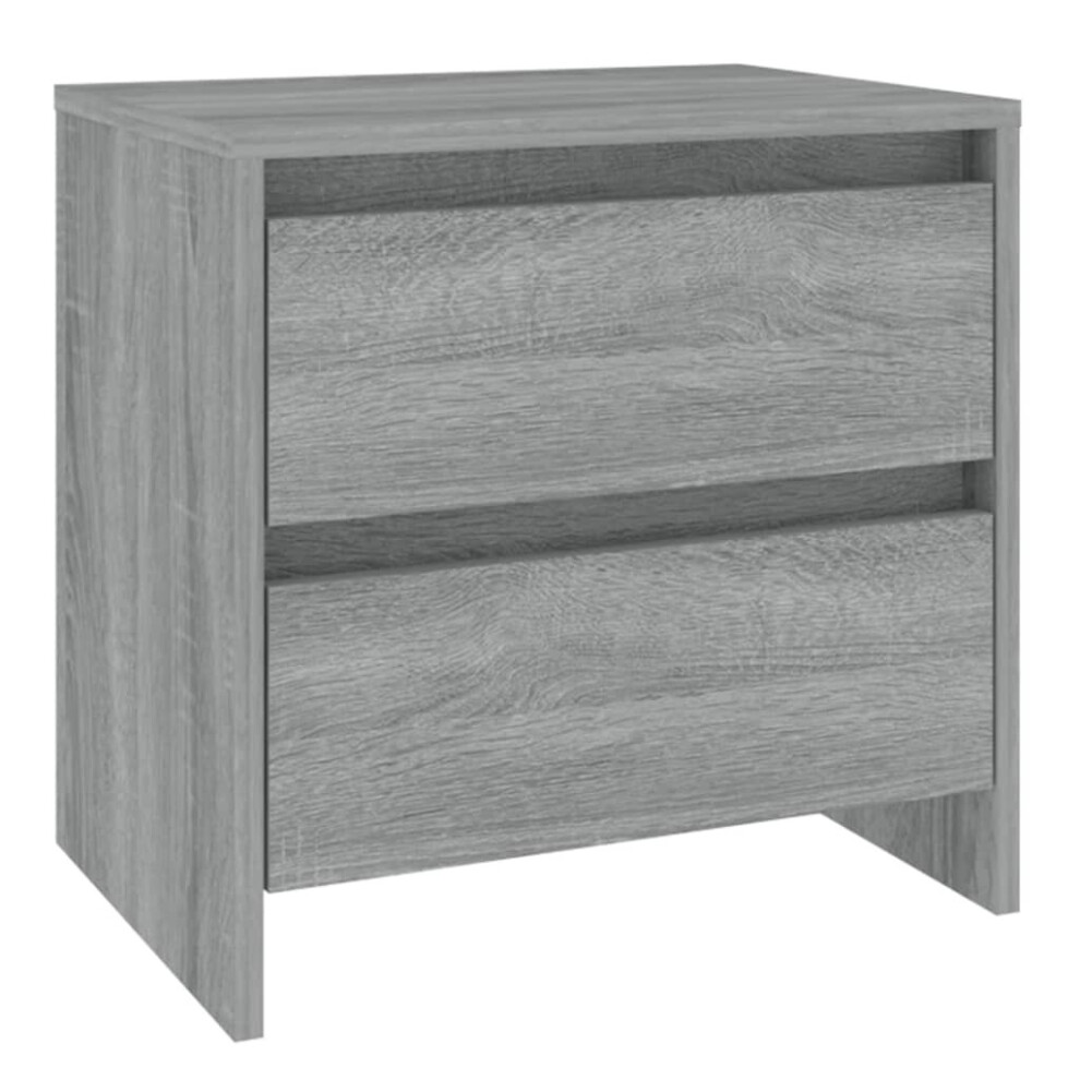 Vidaxl Grey ( Sonoma, 1) 1/2X Bedside Cabinet Chipboard Home Side End Accent Table Multi Colours Size 1