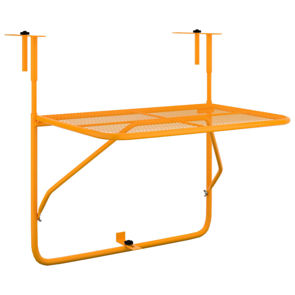 (yellow) vidaXL Balcony Table Steel Patio Folding Side Hanging Table Multi Colours