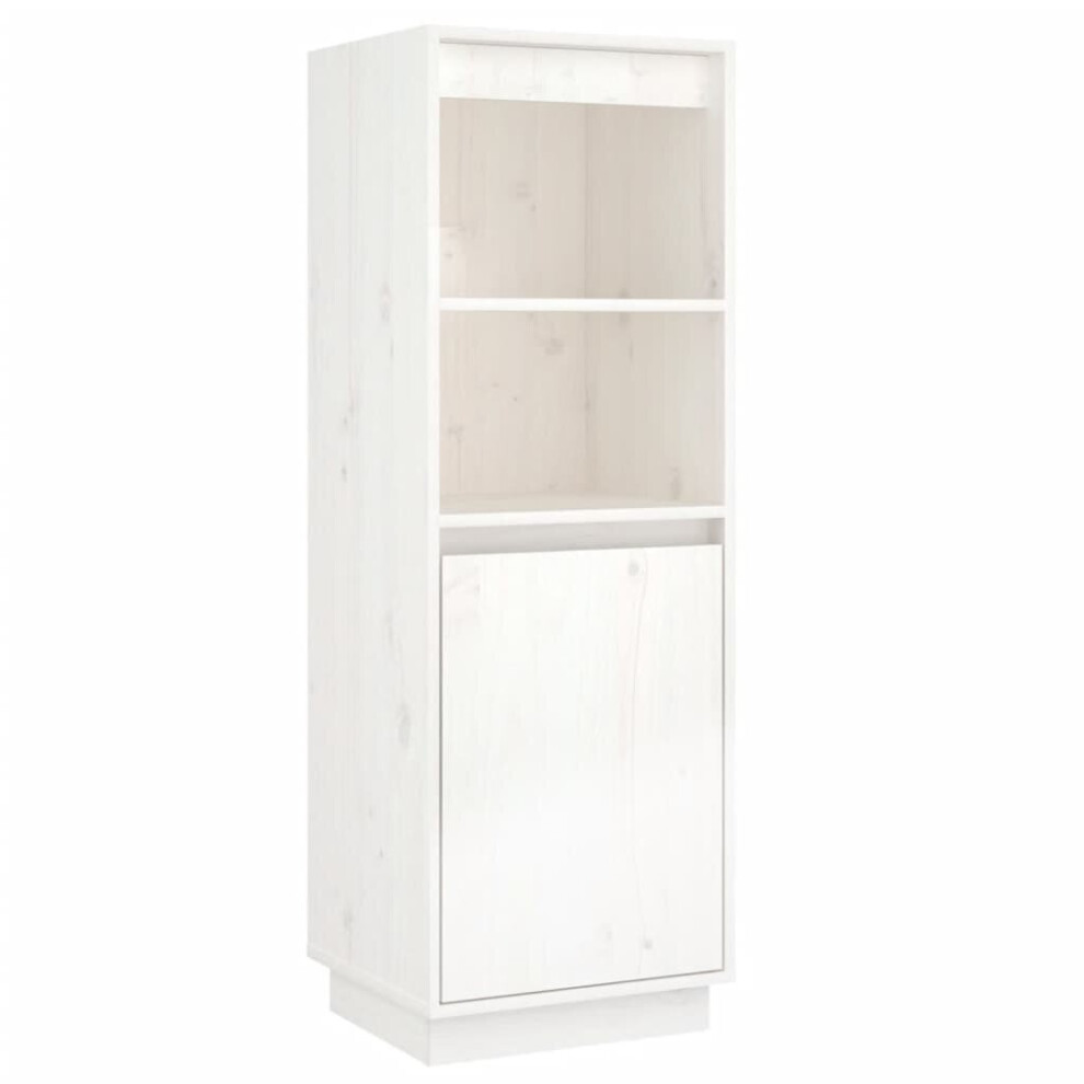 (white) vidaXL Solid Wood Pine Highboard Storage Cabinet Furniture Multi Colours