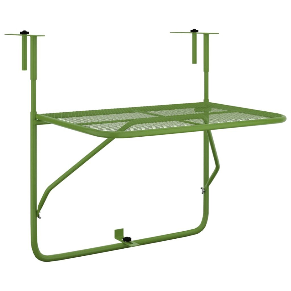 (green) vidaXL Balcony Table Steel Patio Folding Side Hanging Table Multi Colours