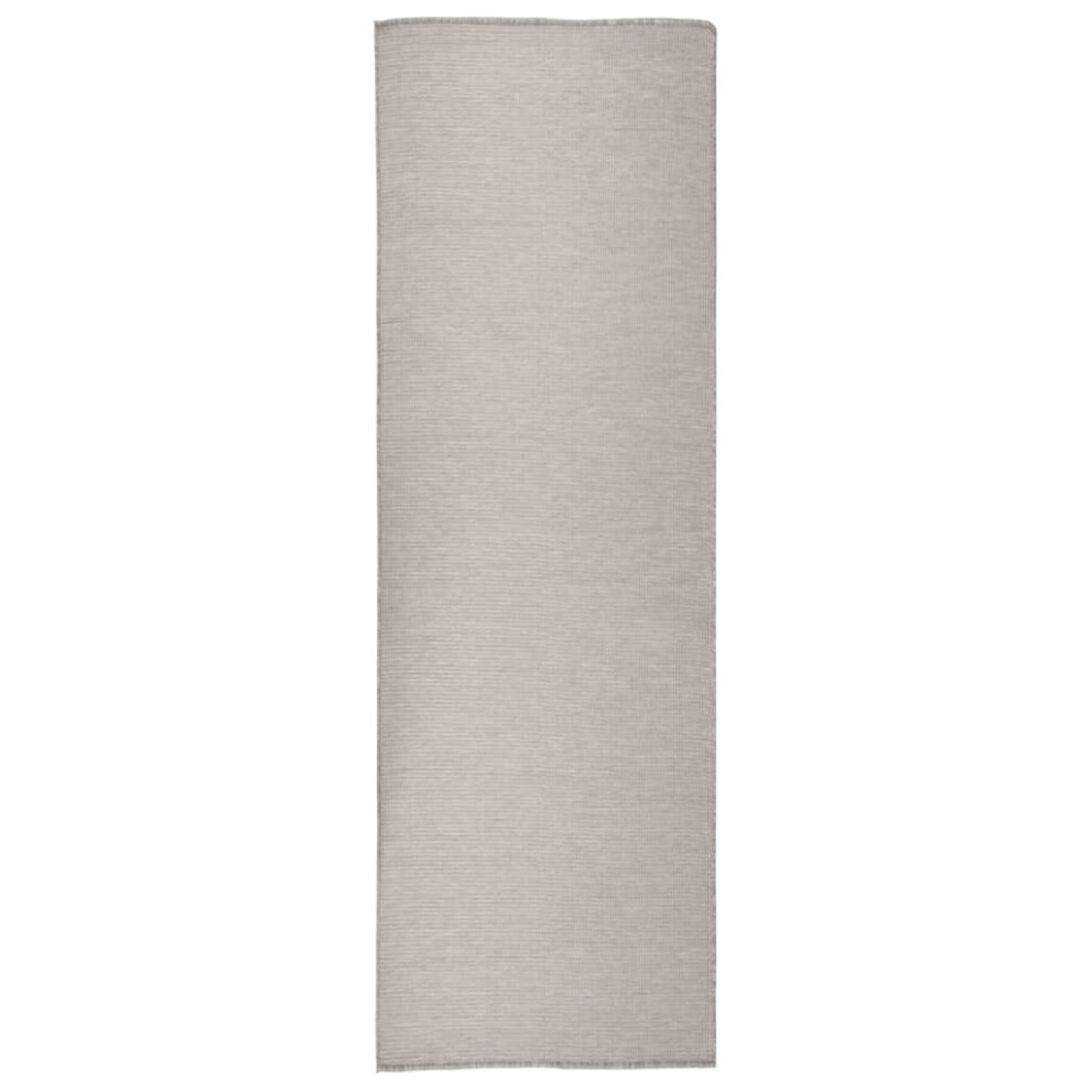 Vidaxl (Taupe, 80 X 250 Cm) Outdoor Flatweave Rug Patio Garden Runner Mat Area Rug Floor Carpet