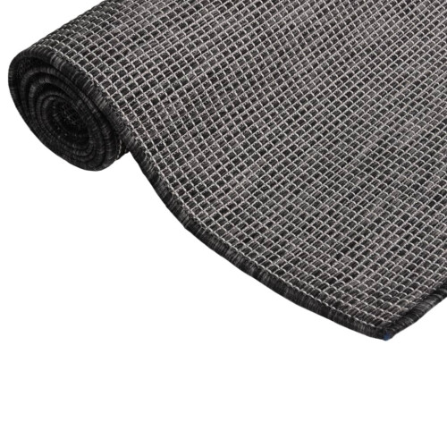 VidaXL vidaXL Outdoor-Teppich Flachgewebe 80x250 cm Grau 2