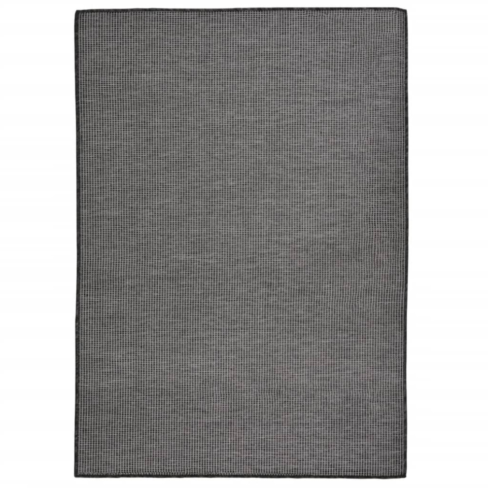 Vidaxl (Grey, 140 X 200 Cm) Outdoor Flatweave Rug Patio Garden Runner Mat Area Rug Floor Carpet
