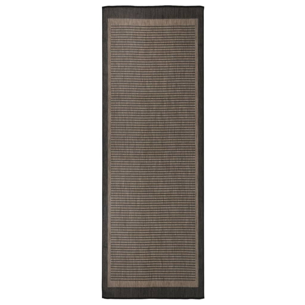 (dark brown, 80 x 250 cm) vidaXL Outdoor Flatweave Rug Runner Floor Carpet Multi Colours Multi Sizes