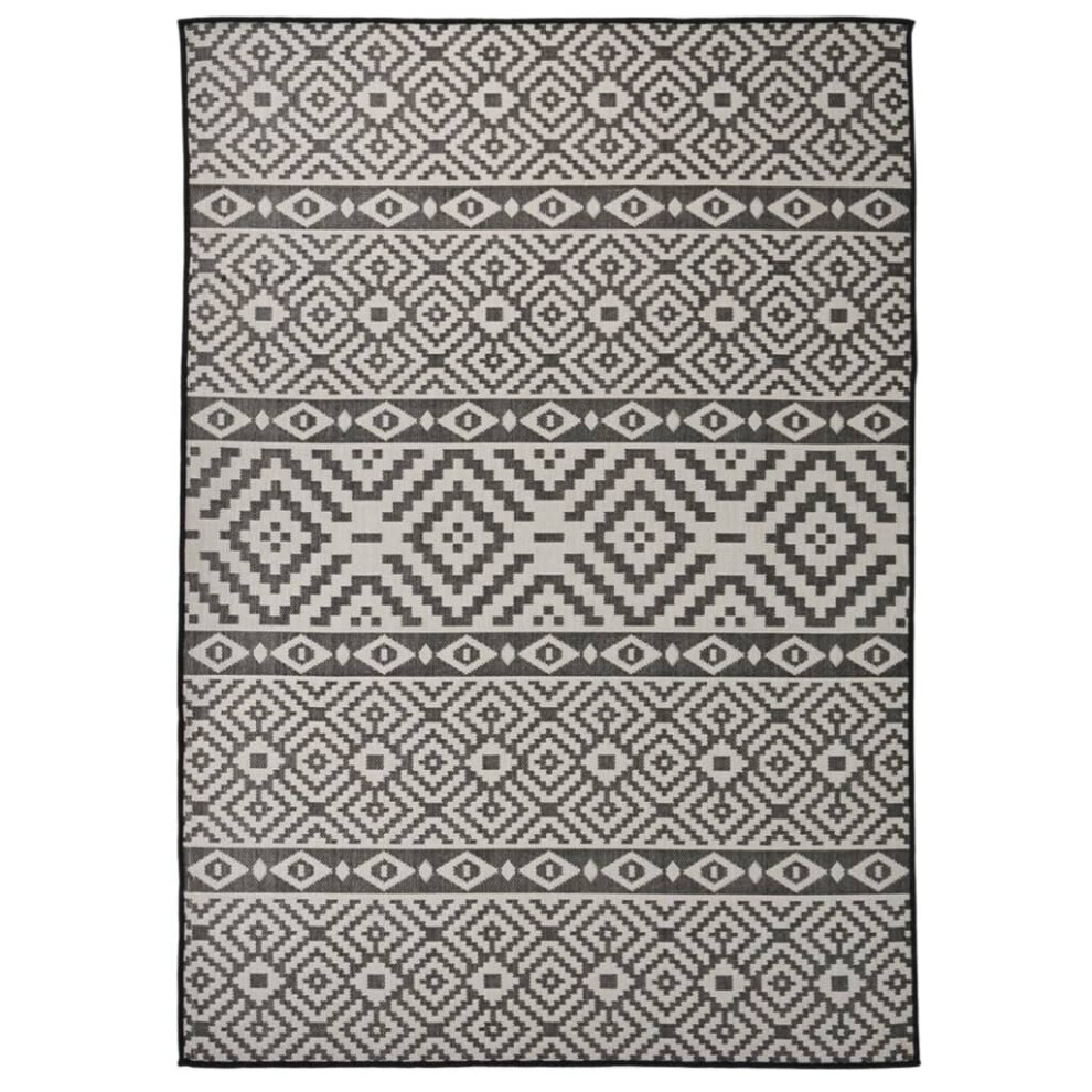 (black stripes, 140 X 200 cm) vidaXL Outdoor Flatweave Rug Runner Floor Carpet Multi Colours Multi Sizes