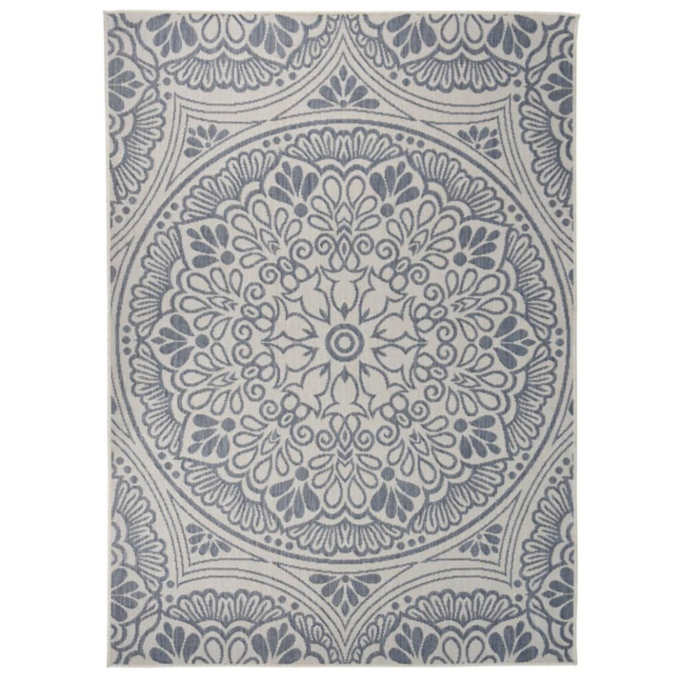 Vidaxl (Blue Pattern, 200 X 280 Cm) Outdoor Flatweave Rug Patio Garden Runner Mat Area Rug Floor Carpet