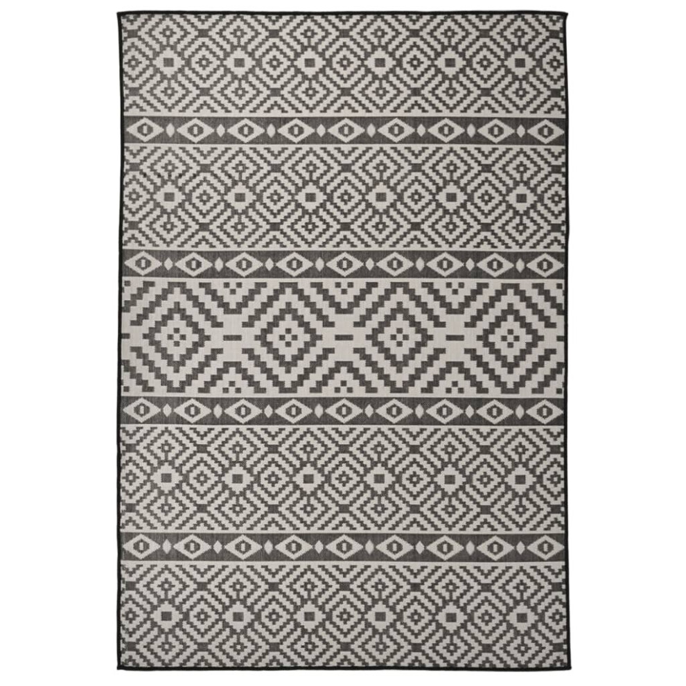 Vidaxl (Black Stripes, 160 X 230 Cm) Outdoor Flatweave Rug Patio Garden Runner Mat Area Rug Floor Carpet