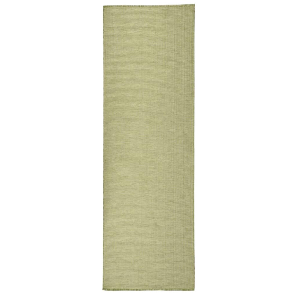 Vidaxl (Green, 80 X 250 Cm) Outdoor Flatweave Rug Patio Garden Runner Mat Area Rug Floor Carpet