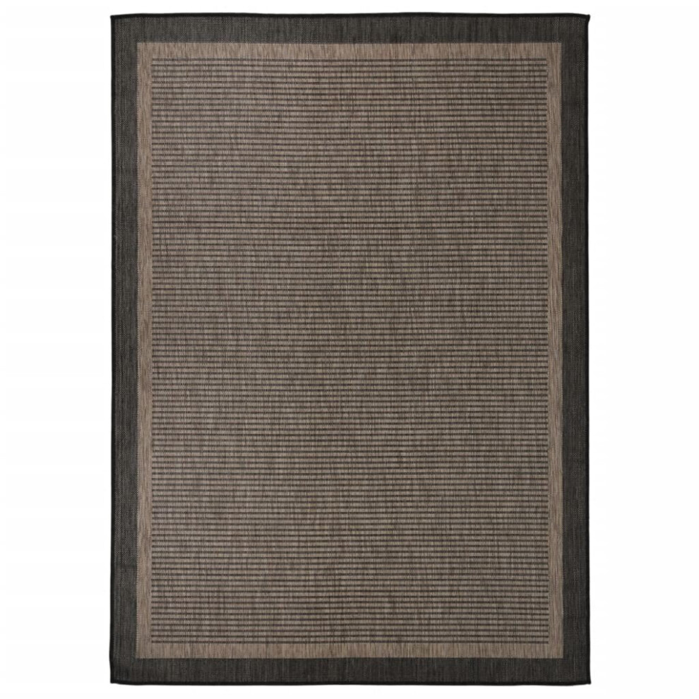 Vidaxl (Dark Brown, 120 X 170 Cm) Outdoor Flatweave Rug Patio Garden Runner Mat Area Rug Floor Carpet
