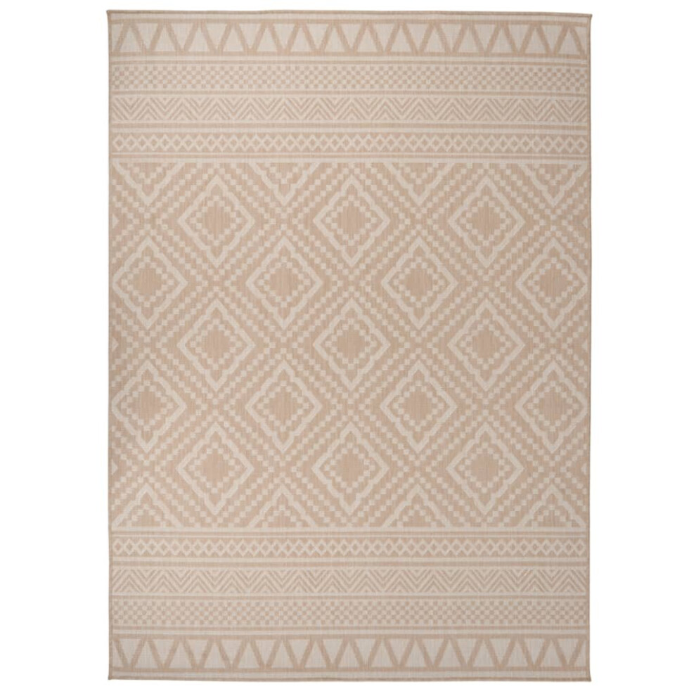 Vidaxl (Brown Stripes, 200 X 280 Cm) Outdoor Flatweave Rug Patio Garden Runner Mat Area Rug Floor Carpet