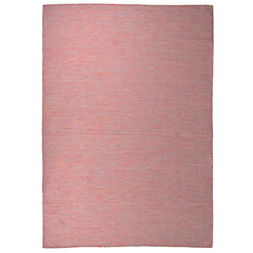 Vidaxl (Red, 160 X 230 Cm) Outdoor Flatweave Rug Patio Garden Runner Mat Area Rug Floor Carpet