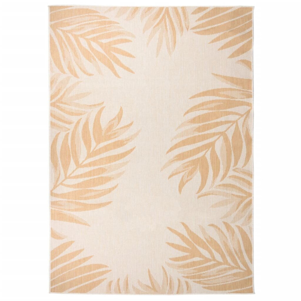 Vidaxl (Leaf Pattern, 140 X 200 Cm) Outdoor Flatweave Rug Patio Garden Runner Mat Area Rug Floor Carpet