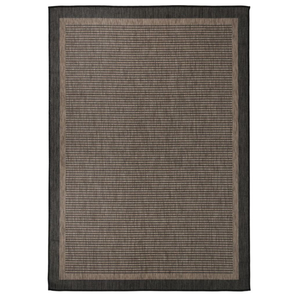 Vidaxl (Dark Brown, 140 X 200 Cm) Outdoor Flatweave Rug Patio Garden Runner Mat Area Rug Floor Carpet