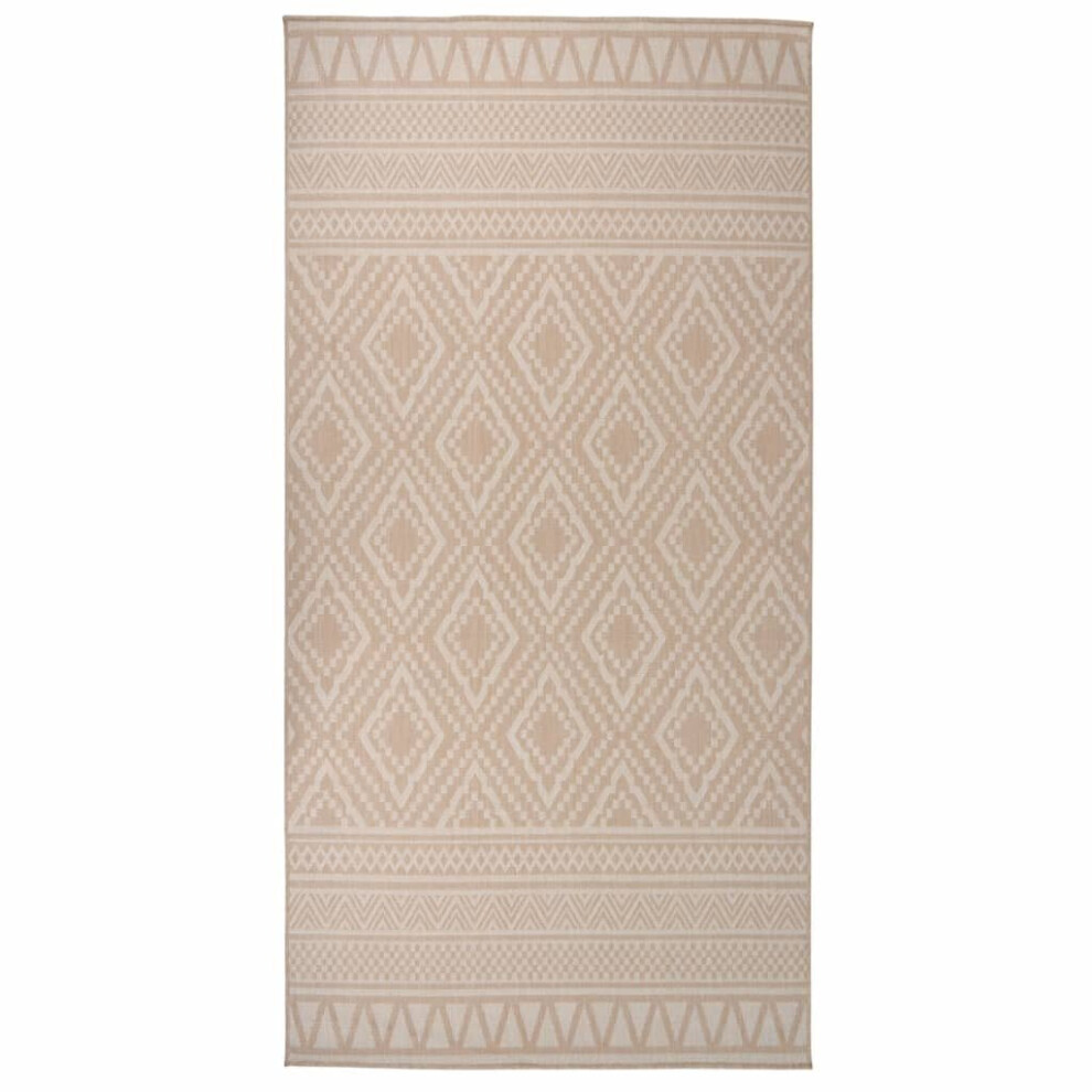 Vidaxl (Brown Stripes, 100 X 200 Cm) Outdoor Flatweave Rug Patio Garden Runner Mat Area Rug Floor Carpet