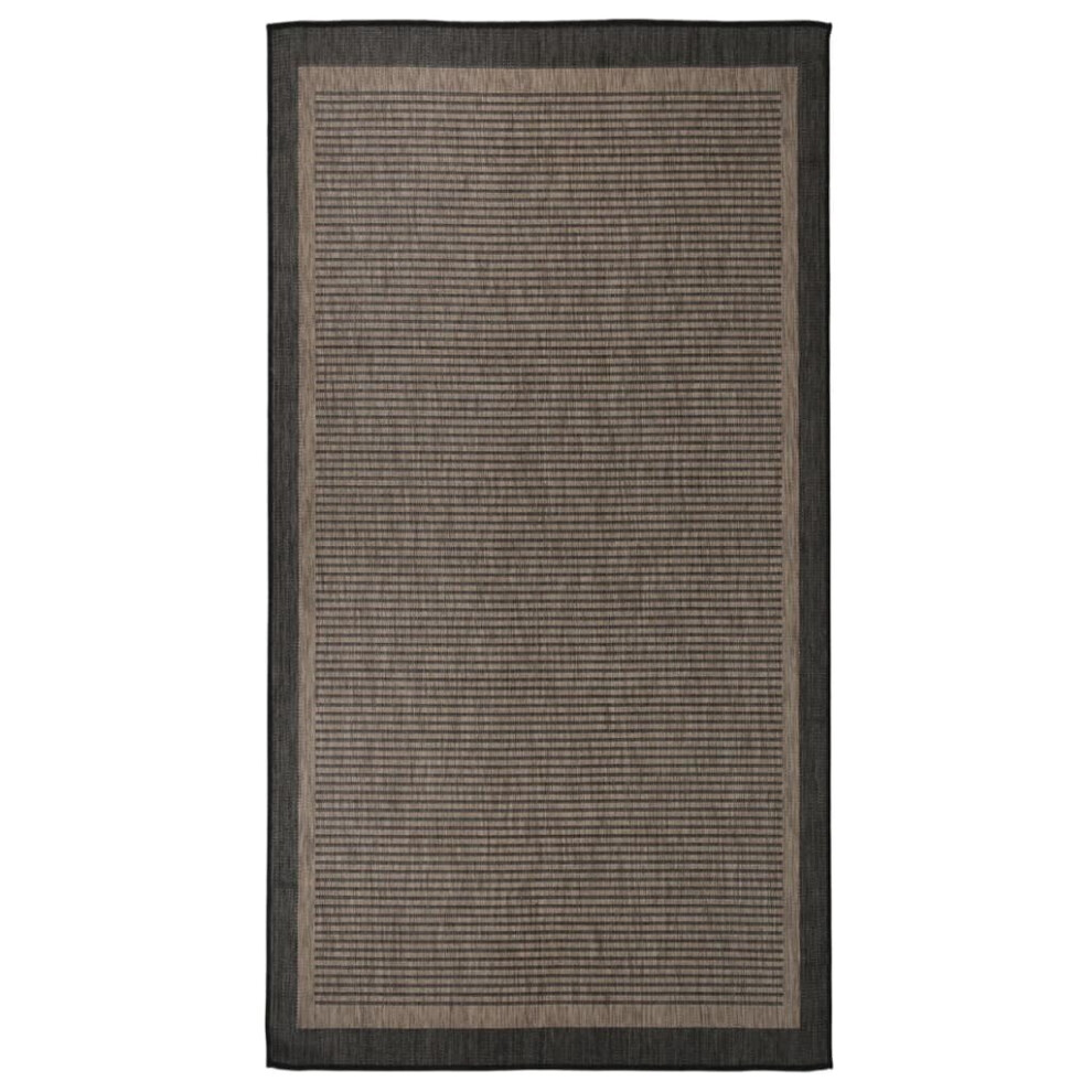 Vidaxl (Dark Brown, 80 X 150 Cm) Outdoor Flatweave Rug Patio Garden Runner Mat Area Rug Floor Carpet