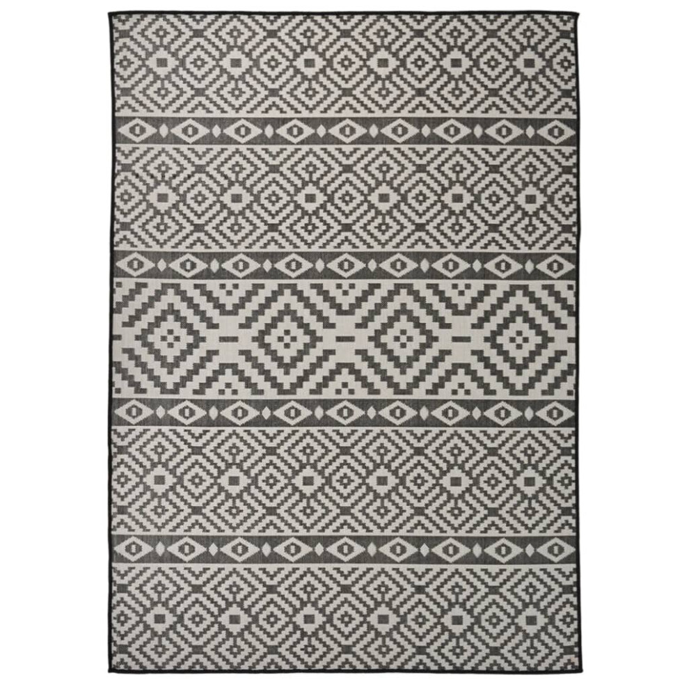 (black stripes, 120 x 170 cm) vidaXL Outdoor Flatweave Rug Runner Floor Carpet Multi Colours Multi Sizes