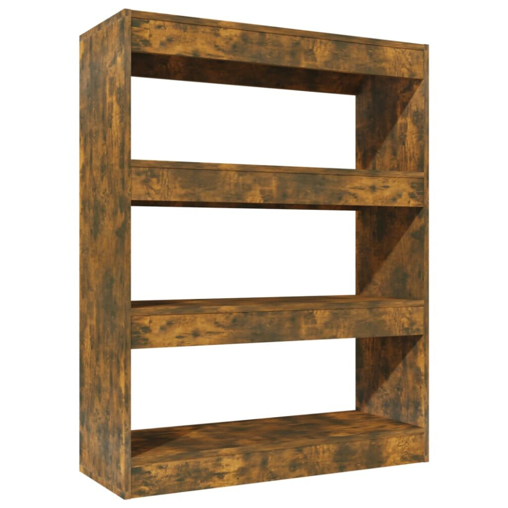 Vidaxl (Smoked Oak) Book Cabinet/Room Divider Engineered Wood Book Cabinet Multi Colours