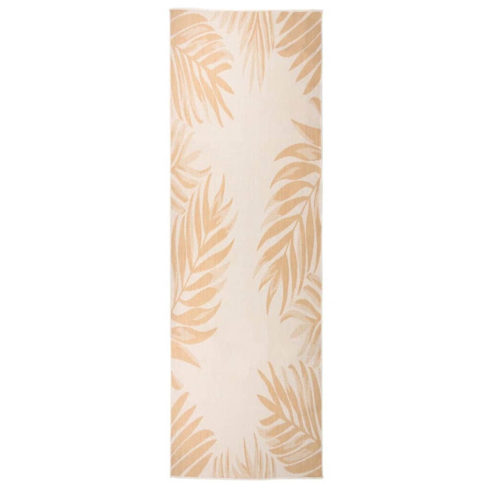 Vidaxl (Leaf Pattern, 80 X 250 Cm) Outdoor Flatweave Rug Patio Garden Runner Mat Area Rug Floor Carpet