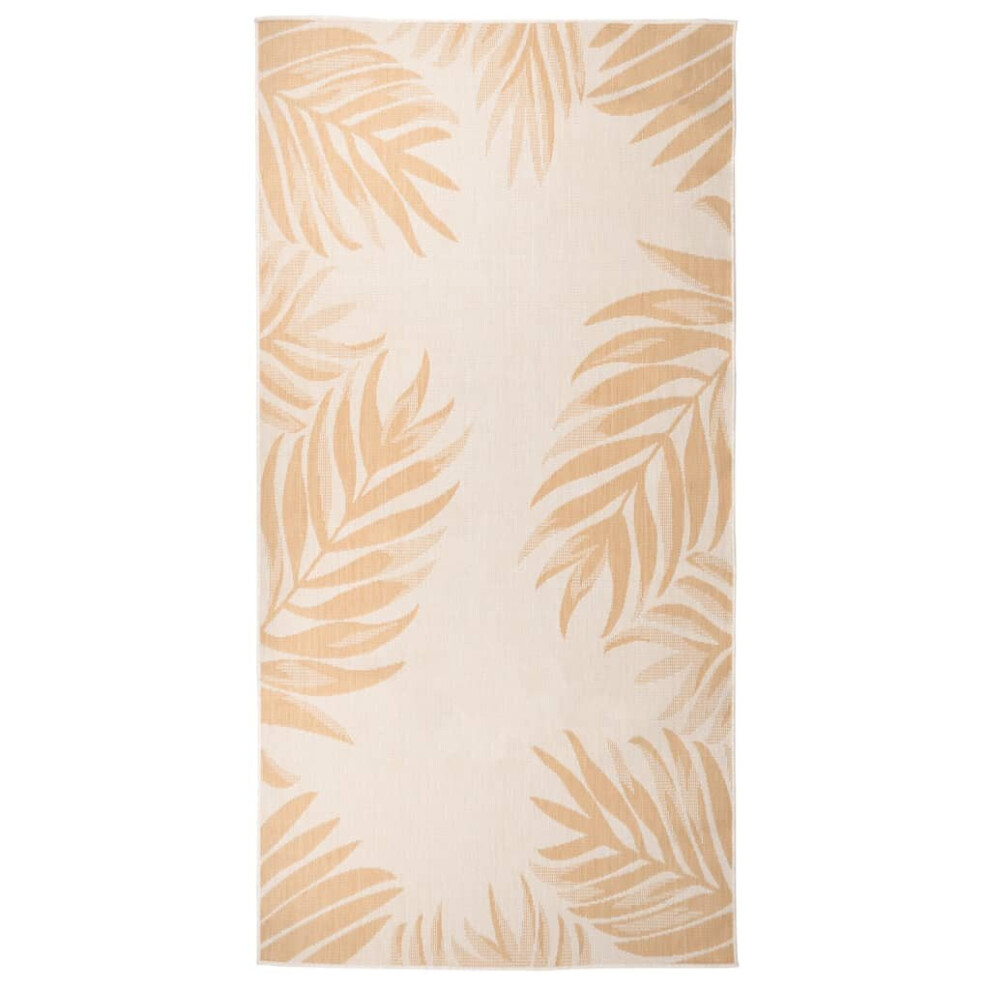 Vidaxl (Leaf Pattern, 100 X 200 Cm) Outdoor Flatweave Rug Patio Garden Runner Mat Area Rug Floor Carpet
