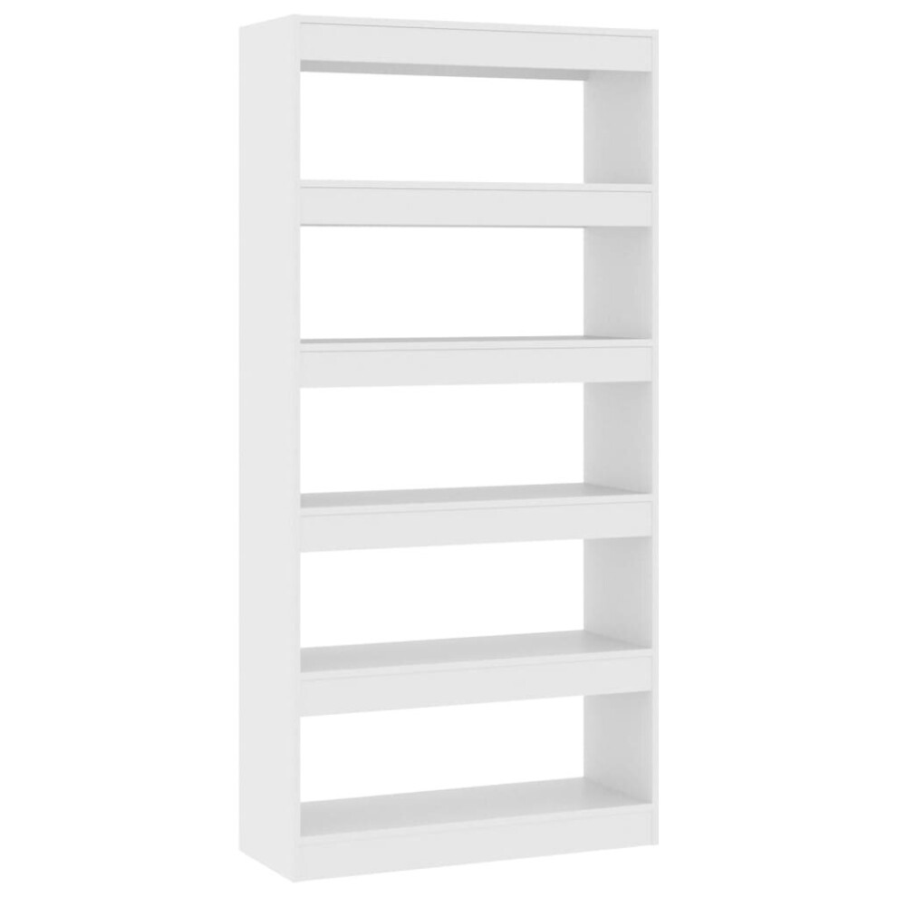 (white) vidaXL Book Cabinet/Room Divider Chipboard Bookcase Furniture Multi Colours