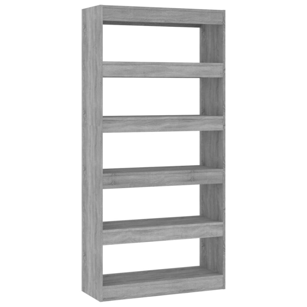 Vidaxl (Grey) Book Cabinet/Room Divider Chipboard Bookcase Furniture Multi Colours Grey
