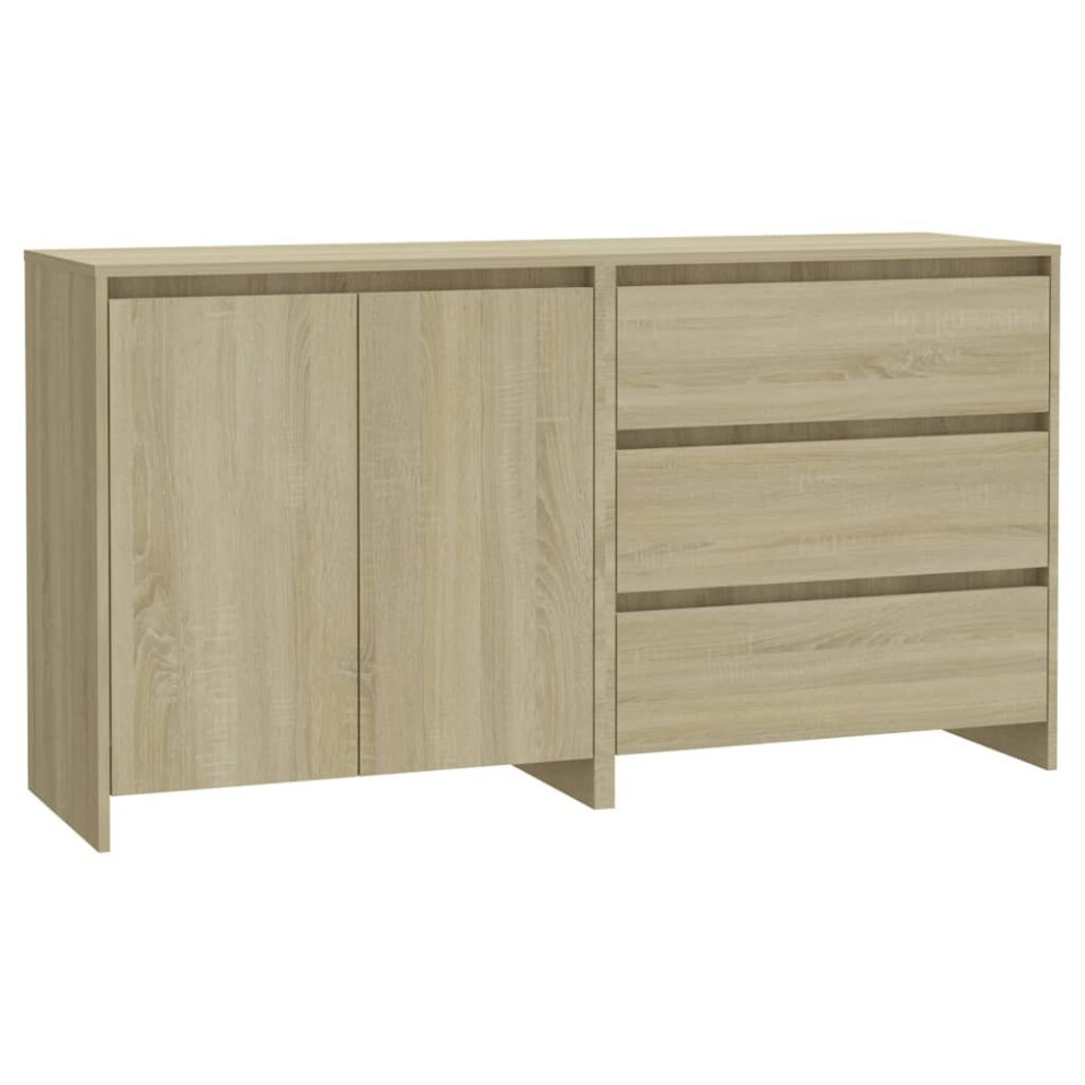 (sonoma oak) vidaXL Sideboard 2 Piece Buffet Cabinet Cupboard Highboard Engineered Wood