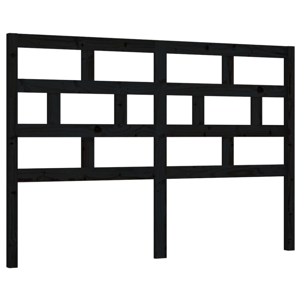Vidaxl (Black, 141 X 4 X 100 Cm) Bed Headboard Bedroom Bed Header Decorative Headboard Solid Wood Pine