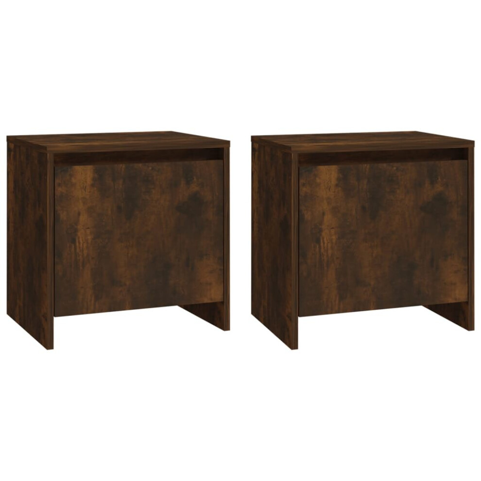 (smoked oak, 2) vidaXL 1/2x Bedside Cabinets Chipboard Side Cabinet Furniture Multi Colours