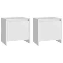 (white, 2) vidaXL 1/2x Bedside Cabinets Chipboard Side Cabinet Furniture Multi Colours