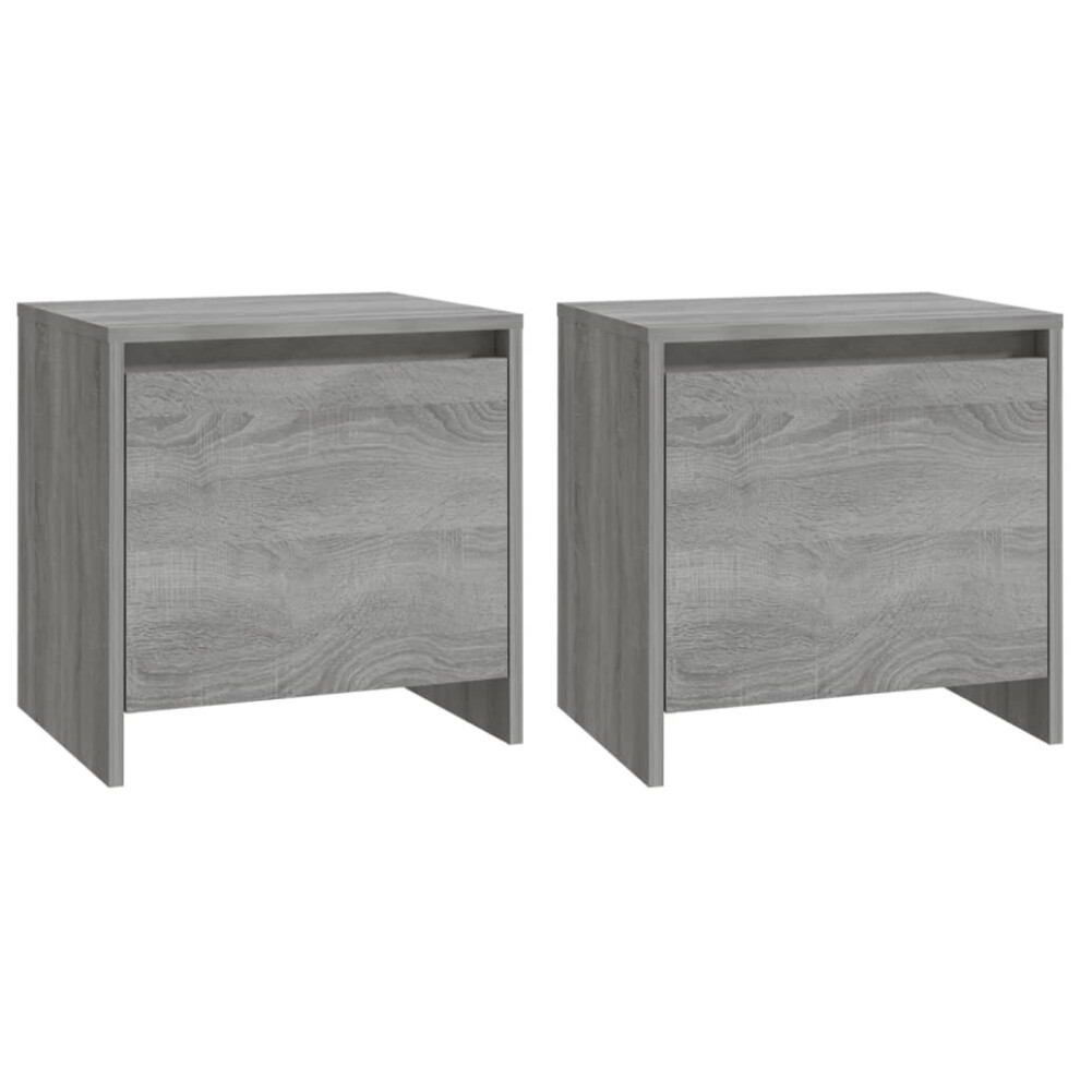 Vidaxl (Grey Sonoma, 2) 1/2X Bedside Cabinets Chipboard Side Cabinet Furniture Multi Colours