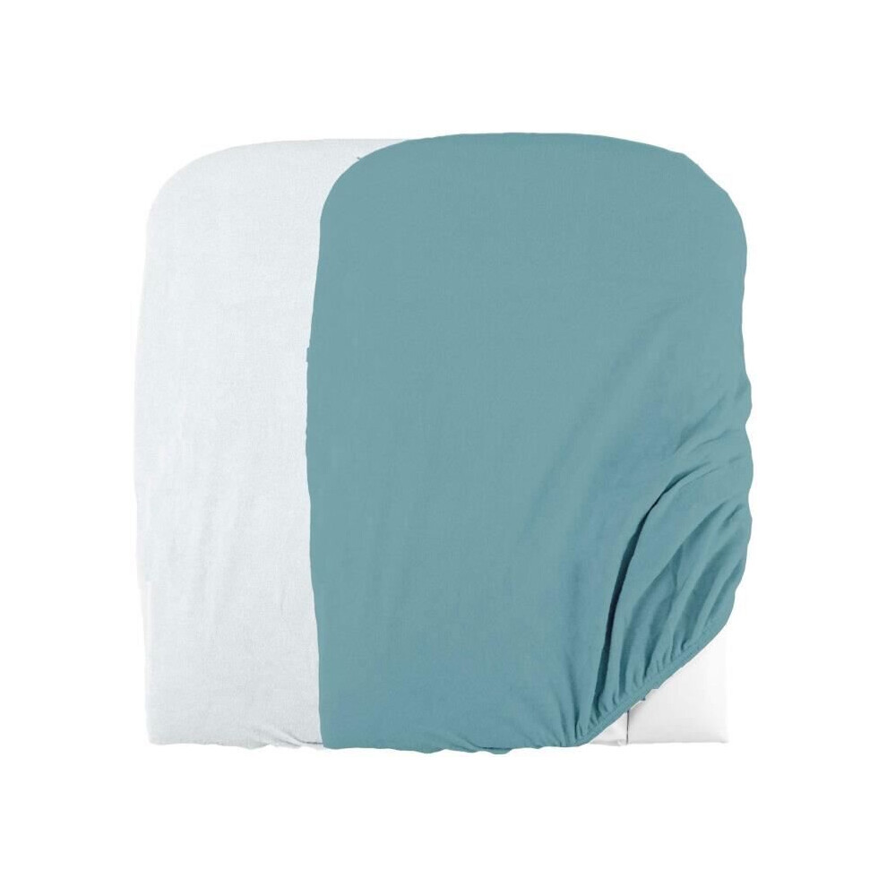 Domiva Lot 2 Changing Mat Covers - Poly-Cotton Terry - Oeko-Tex - White/Nile - 50 X 75 Cm