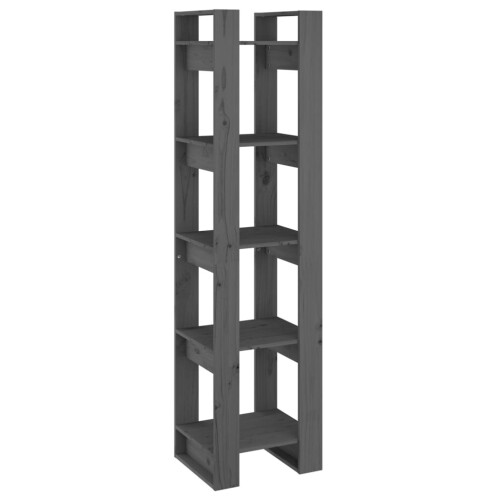 VidaXL (grey) vidaXL Solid Wood Pine Book Cabinet/Room Divider Storage Rack Multi Colours