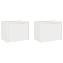 (white, 2) vidaXL Wall Cabinet Hanging Storage Cabinet Wall Cupboard Solid Wood Pine