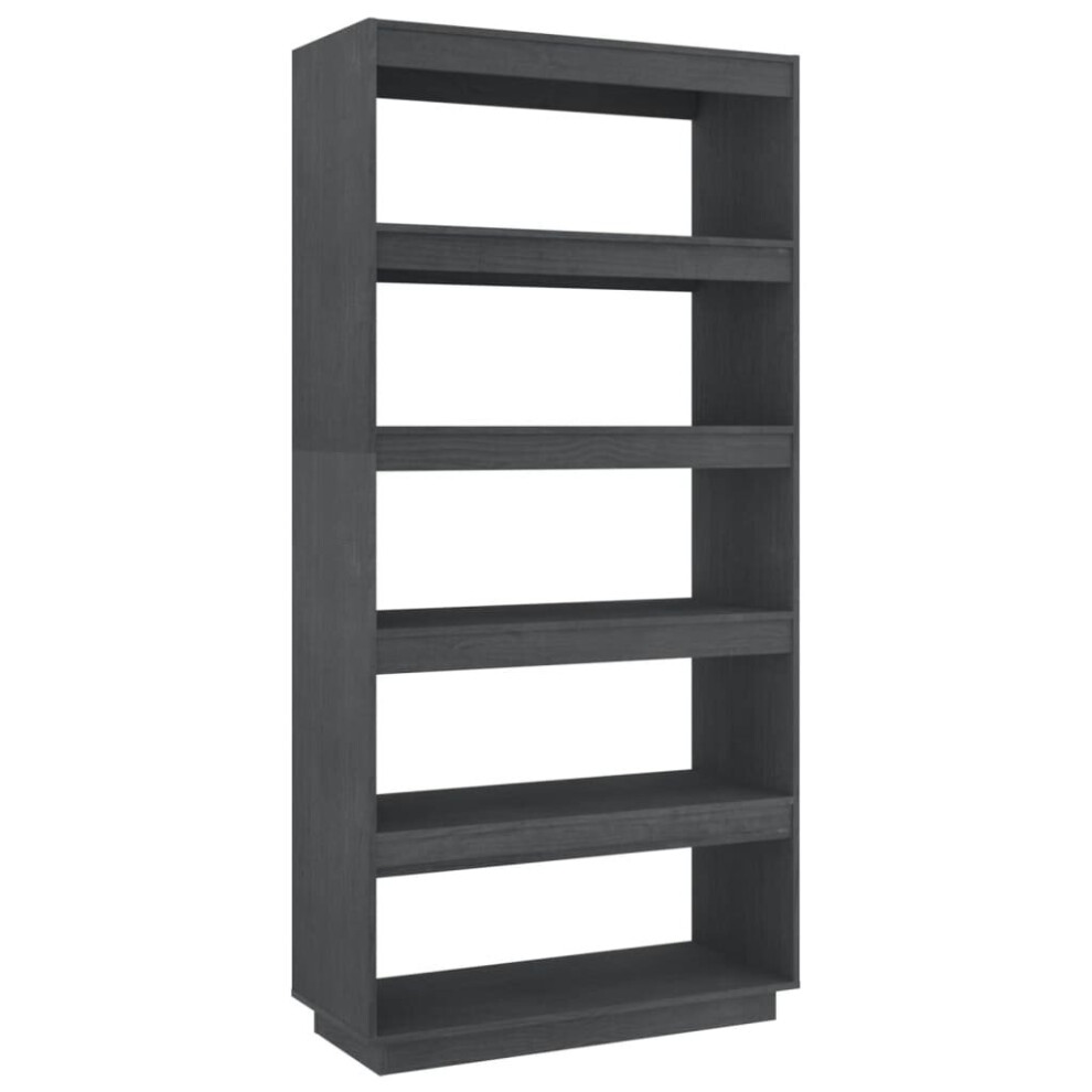 Vidaxl (Grey, 80 X 35 X 167 Cm) Solid Pinewood Book Cabinet/Room Divider Multi Colours Multi Sizes