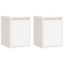 (white, 2) vidaXL Wall Cabinet Hanging Storage Cabinet Wall Cupboard Solid Wood Pine