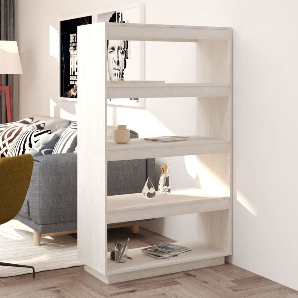 Vidaxl (White, 80 X 35 X 135 Cm) Solid Pinewood Book Cabinet/Room Divider Multi Colours Multi Sizes