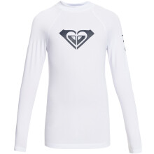 (8 Yrs, Bright White) Roxy Girls Whole Hearted Long Sleeve UPF 50 Rash Vest Guard T-Shirt Top