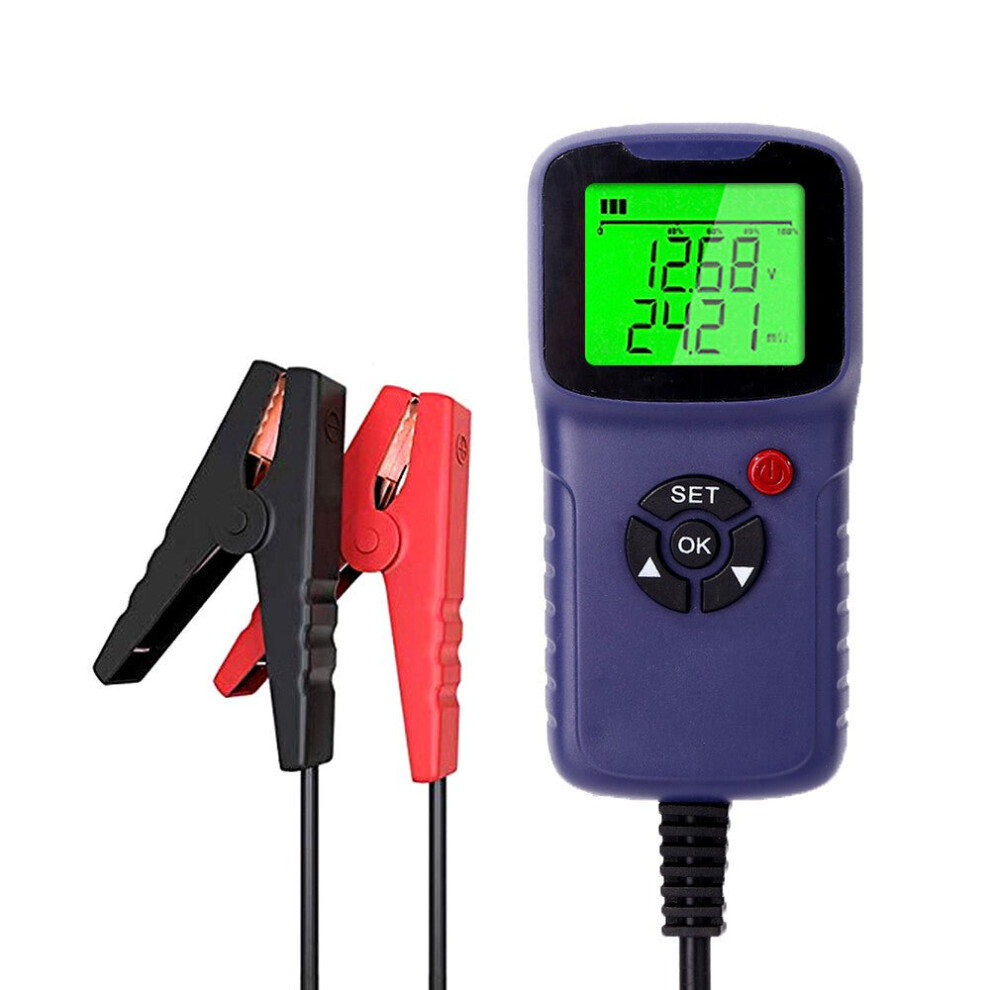 (Purple) Car Battery Charger Tester Analyzer 12V 2000CCA Voltage Test Charge Circuit Automatic Diagnosis