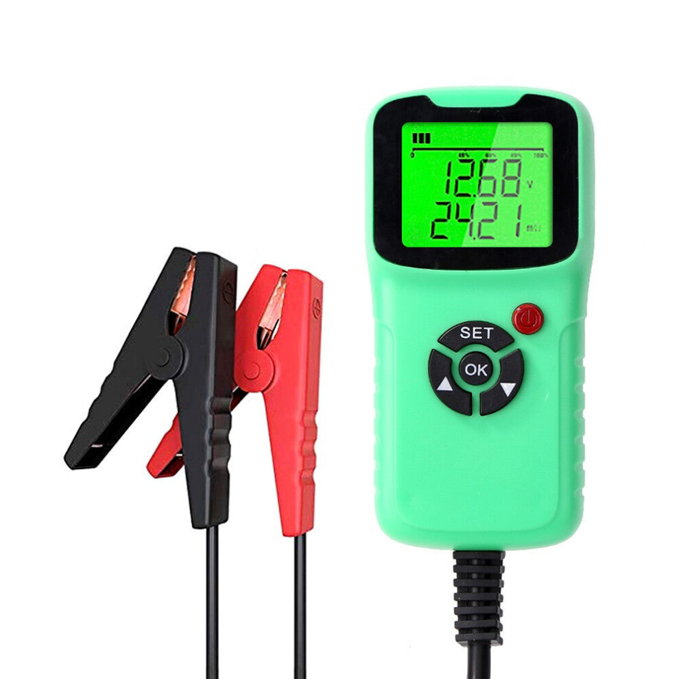 (Green) Car Battery Charger Tester Analyzer 12V 2000CCA Voltage Test Charge Circuit Automatic Diagnosis