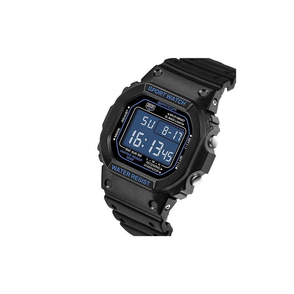 (Blue) Waterproof Sport Digital Men Watch Fashion LED Display