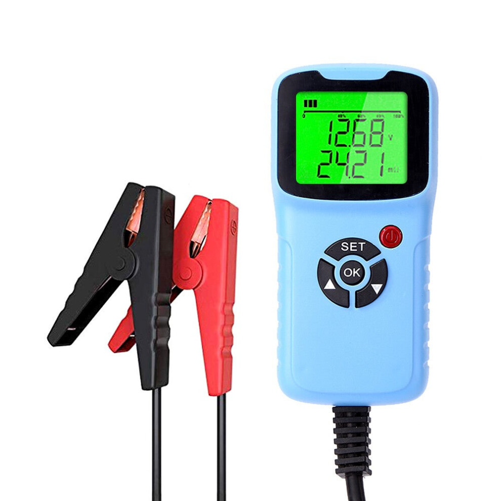 (Blue) Car Battery Charger Tester Analyzer 12V 2000CCA Voltage Test Charge Circuit Automatic Diagnosis