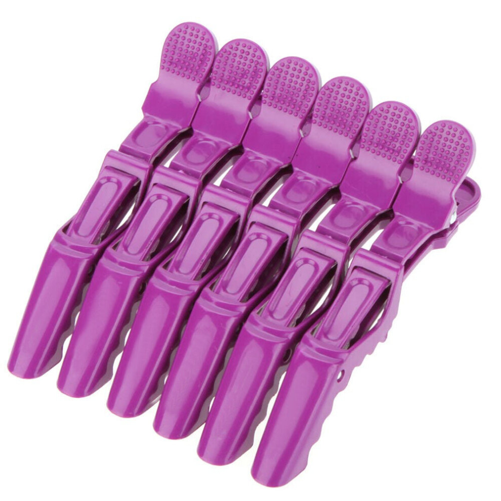 Greenzech 6Pcs Sectioning Clips Clamps Hairdressing Salon Hair Grip Crocodile Diy Accessories Hairpins Plastic