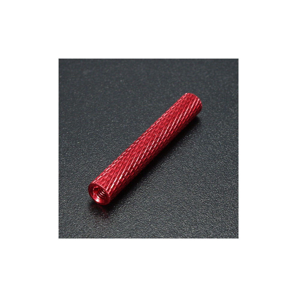 (Red) M3AS7 10Pcs M3 30mm Knurled Standoff Bolt Aluminum Alloy 6061 Anodized Spacer Multicolor