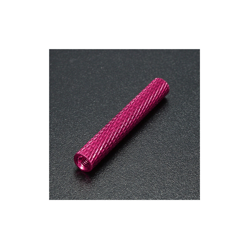 (Pink) M3AS7 10Pcs M3 30mm Knurled Standoff Bolt Aluminum Alloy 6061 Anodized Spacer Multicolor