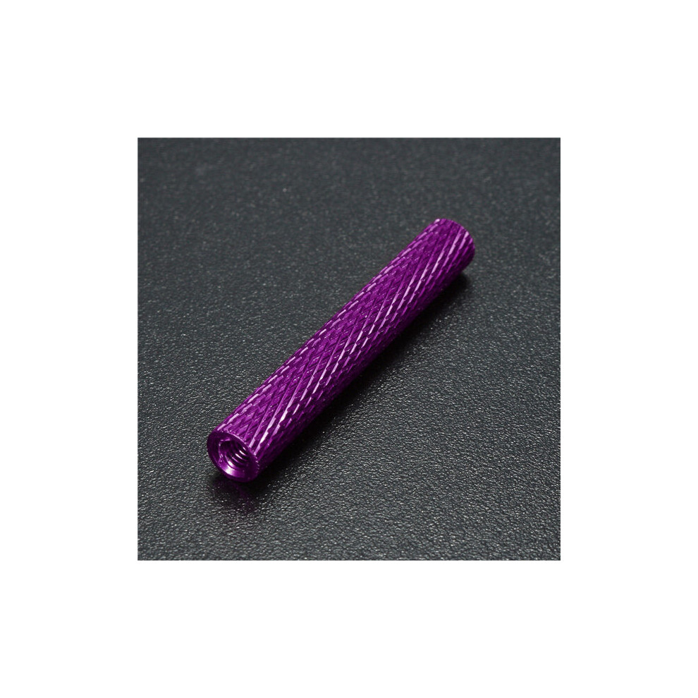 (Purple) M3AS7 10Pcs M3 30mm Knurled Standoff Bolt Aluminum Alloy 6061 Anodized Spacer Multicolor